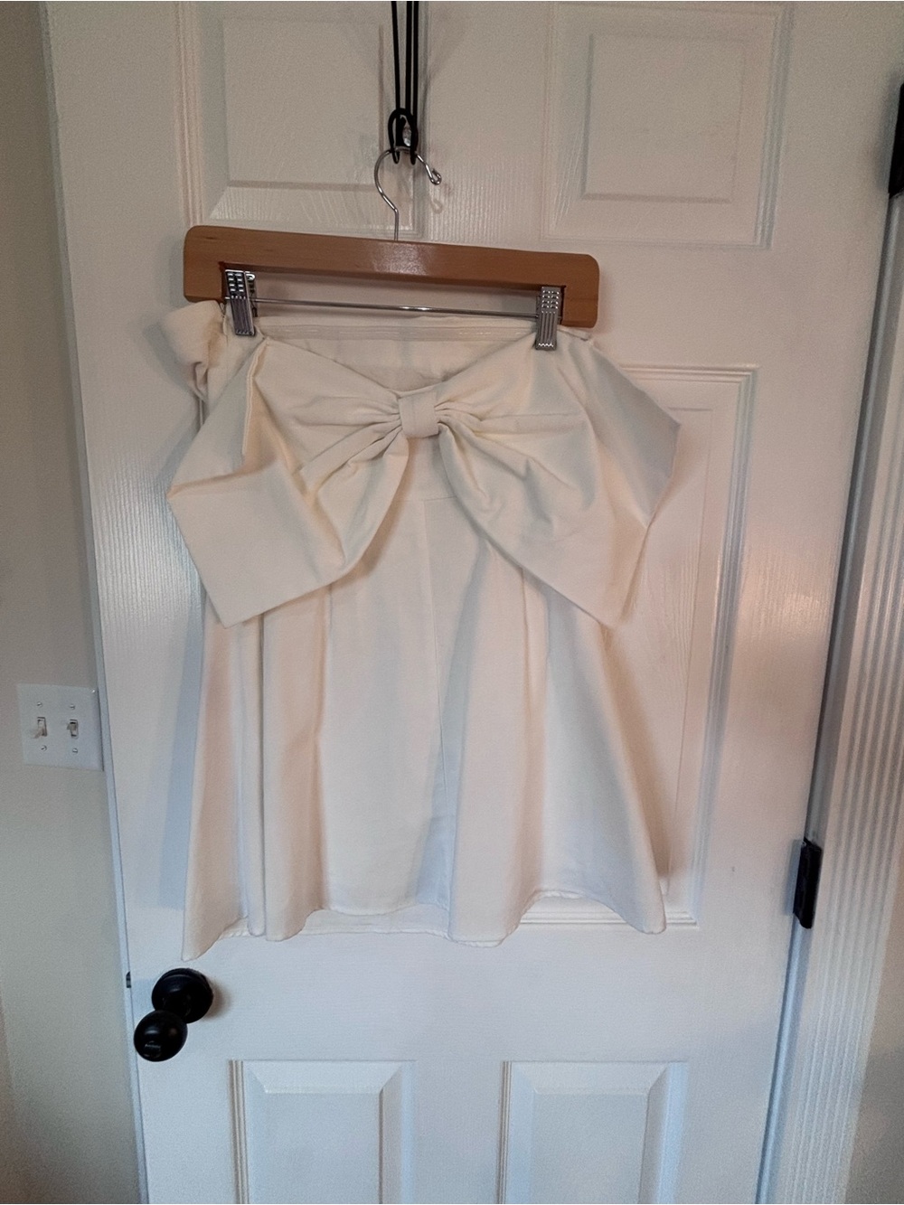 Altar'd State Cream Bow-Front Mini Skirt
